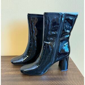 Dream Paris square toe Gogo boots ankle chunky heel mid calf NEW 8.5 ($39 retail